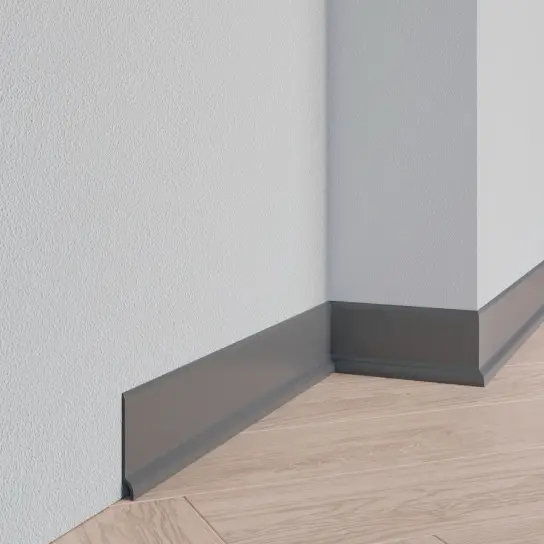 Bestseller PVC-plint antraciet - PVC - 9 x 70 mm